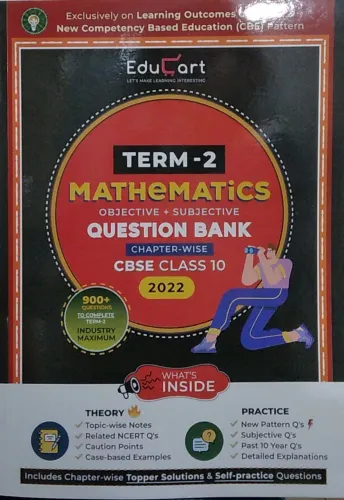 Educart Term 2 Mathematics CBSE Class 10 Question Bank (Now Based on the Term-2 Subjective Sample Paper of 14 Jan 2022)  (Paperback, Educart)