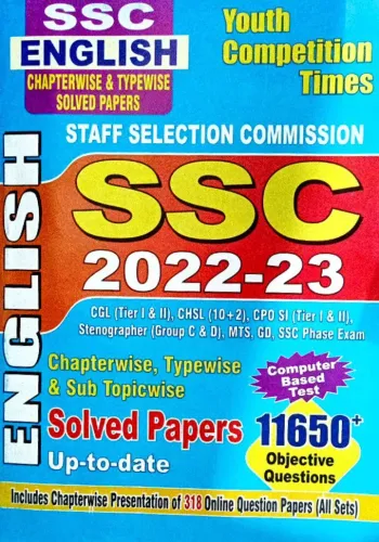 SSC ENGLISH CHAPTERWISE & TYPEWISE SOLVED PAPERS UP TO DATE 11650 + Objective Questions 2022-2023