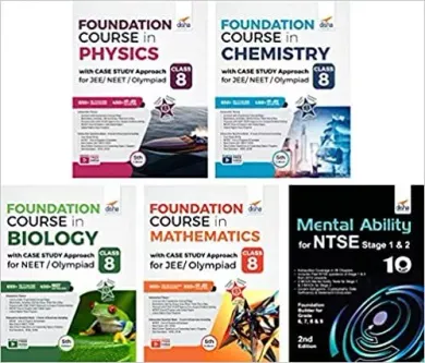 Class 8 Foundation Course in Physics, Chemistry, Mathematics, Biology with Case Study Approach & Mental Ability for JEE/ NEET/ Olympiad - 5th Edition -Set of 5 Books