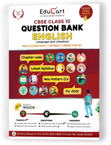 Educart Term 1 & 2 ENGLISH Class 10 CBSE Question Bank 2022 (Based on New MCQs Type Introduced in Latest CBSE Sample Paper 2021)