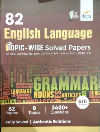 82 English Language Topic-wise Solved Papers for IBPS/ SBI/ RRB/ RBI Bank Clerk/ PO Prelim & Main Exams