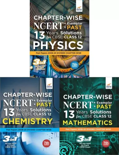 Chapter-wise NCERT + Exemplar + PAST 13 Years Solutions for CBSE Class 12 PCM 7th Edition-set of 3 books