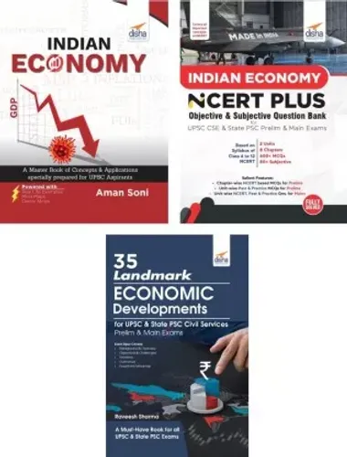 Indian Economy Smart Study Kit for UPSC CSE & State PSC Prelim & Main Exams-set of 3 books