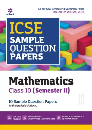 Arihant ICSE Semester 2 Mathematics Class 10 Sample Question Papers (As per ICSE Semester 2 Specimen Paper)