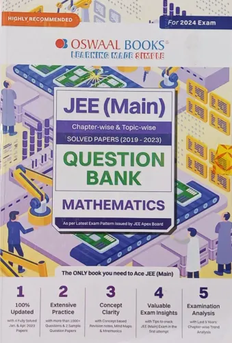 Jee Main Solved Papers Chapterwise Topicwise Mathematics (For 2024 ExaM)