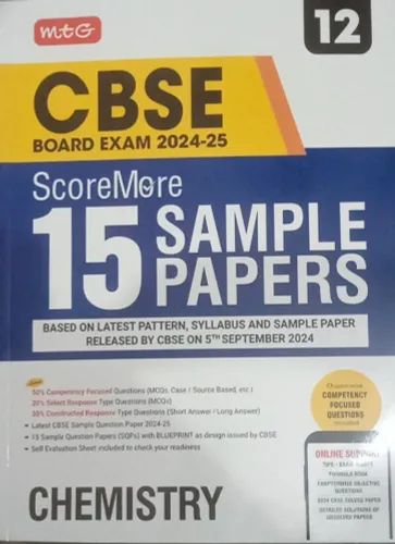 Score More 15 Sample Papers Chemistry-12 (2024-25)