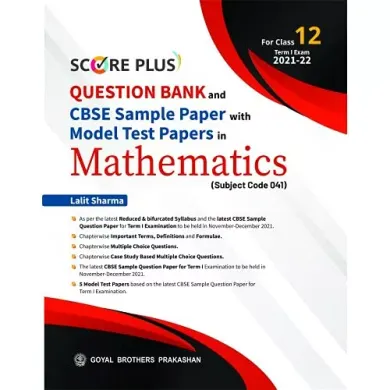 Score Plus Question Bank and CBSE Sample Paper with Model Test Papers in Mathematics For Class 12 Term I Exam 2021-22