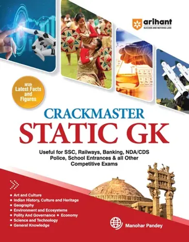 Crackmaster Static GK | Art & Culture, History, Geography, Environment, Polity, Economy, Science & Tech | Latest Facts & Figures | For SSC, Railways, Banking, NDA/CDS, Police, School Admission & All Competitive Exams