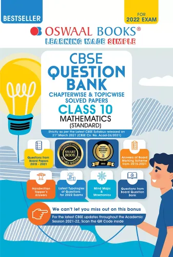 Oswaal CBSE Question Bank Class 10 Mathematics Standard Book Chapter-wise & Topic-wise Includes Objective Types & MCQ's [Combined & Updated for Term 1 & 2] 