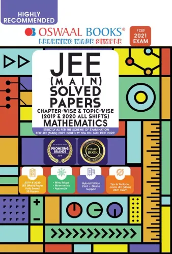Oswaal JEE Main Solved Papers Chapterwise & Topicwise (2019 & 2020 All shifts 32 Papers) Mathematics Book (For 2021 Exam)