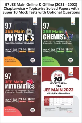 97 JEE Main Online & Offline (2021 - 2002) Chapterwise + Topicwise Solved Papers with Super 10 Mock Tests with Optional Questions 