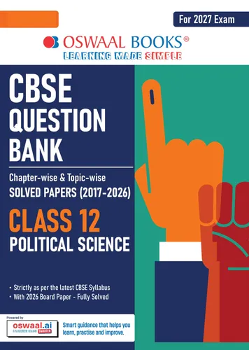 CBSE Class 12 Political Science Question Bank | Chapter & Topic-wise Solved Papers (2017-2026) | Based on Latest Syllabus (April 2026) | Includes 2026 Papers | | For 2027 Exam