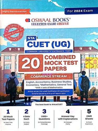 Nta Cuet (ug) Commerce Stream 20 Combined Mock Test Papers