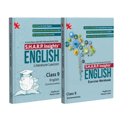 S.H.A.R.P. Insights for CBSE Class 9 English (Communicative) Literature Lexicon & Exercise Workbook (Set of 2) by Mugdha Jain (BITS Pilani, IIM-A) & Maanya Gupta (IIM-A)- Edition (2026-27)