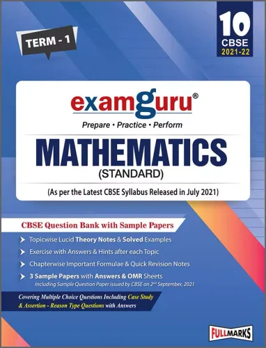 Examguru Mathematics (Standard) Question Bank with Sample Papers Term-1 (As per the Latest CBSE Syllabus Released in July 2021) Class 10