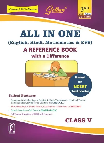 Golden All in One for Class 5 (English, Hindi, Mathematics & EVS)