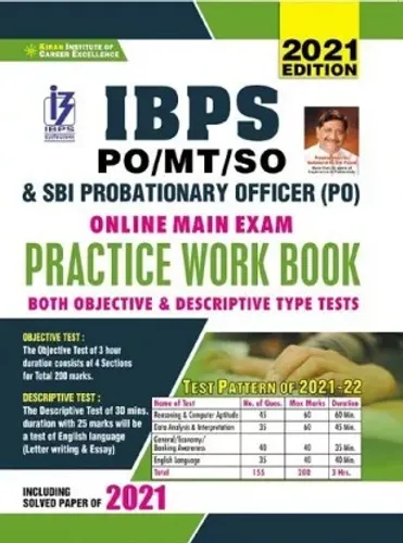 Kiran IBPS PO and SBI PO Main Exam Practice Work Book Both Objective and Descriptive Type Tests (English Medium)