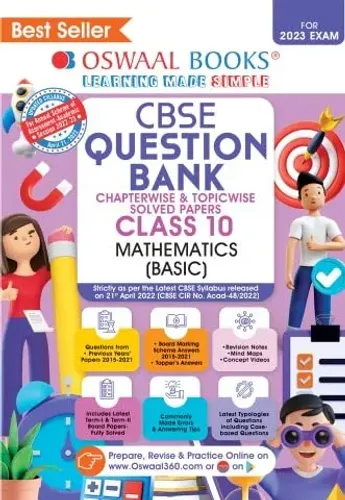 Oswaal CBSE Class 10 Mathematics Basic Chapterwise & Topicwise Question Bank Book (For 2023 Exam)