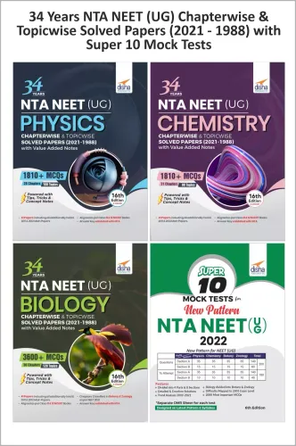 34 Years NTA NEET (UG) Chapterwise & Topicwise Solved Papers (2021 - 1988) with Super 10 Mock Tests