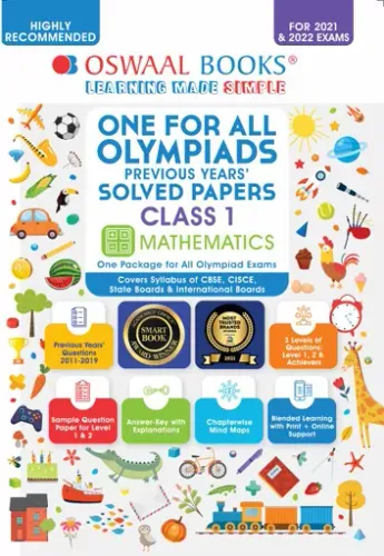 One for All Olympiad Previous Years Solved Papers, Class-1 Mathematics Book (For 2022 Exam)