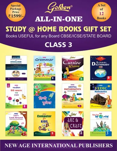 Golden All In One: Study at Home Books Gift Set For Class-3