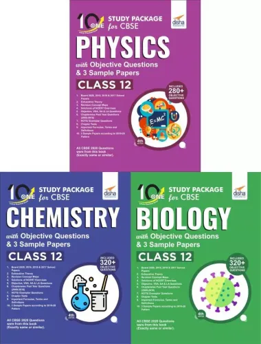 Combo 10 in One Study Package for CBSE Physics, Chemistry & Biology Class 12 with Objective Questions & 9 Sample Papers 4th Edition -Set of 3 Books