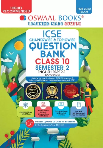 Oswaal ICSE Chapter-wise & Topic-wise Question Bank For Semestar 2, Class 10, English Paper 1 Language Book (For 2022 Exam)