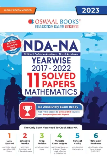 Nda-na National Defence Academy 11 Solved Papers: Mathematics