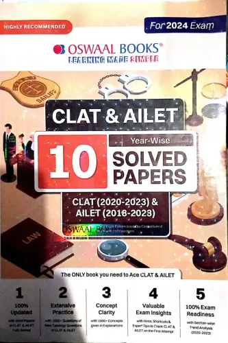 Clat & Ailet Year Wise 10 Solved Papers (2023-2024)