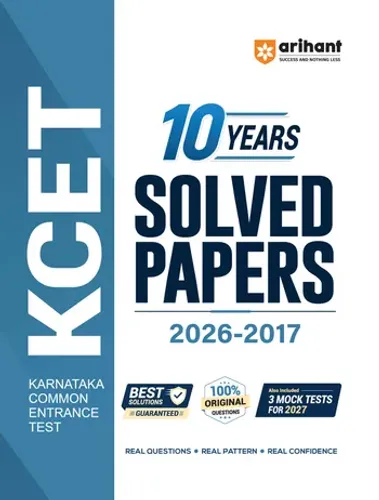 KCET Engineering Entrance Exam 2027 | 10 Years Solved Papers (2026–2017) | 100% Original Questions with Detailed Solutions | 3 Mock Tests for 2027