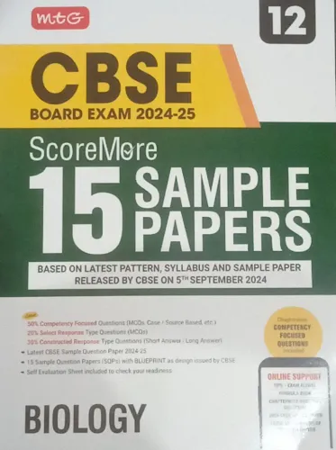 Score More 15 Sample Papers Biology-12 (2024-25)