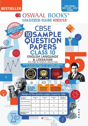 Oswaal CBSE Sample Question Papers Class 10 English Language & Literature Book (For Term I Nov-Dec 2021 Exam)