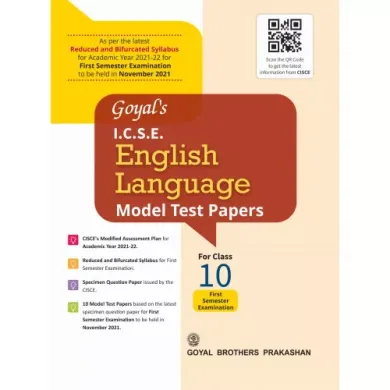 Goyal's ICSE English Language Model Test Papers for Class 10 Edition 2021