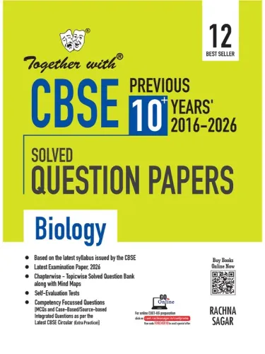 Together with CBSE Class 12 Biology PYQ Previous 10+ Years Chapter-wise Solved Question Bank Exam 2026-27 | Based on Latest Syllabus (CBSE)