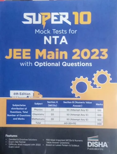 SUPER 10 Mock Tests For JEE Main 2023 With Optional Questions 