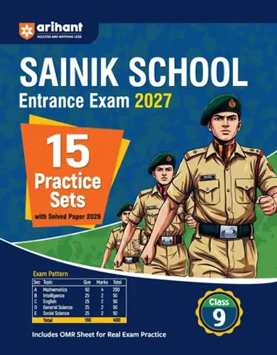 AISSEE Sainik School Class 9 Entrance Exam 2027 | 15 Practice Sets with Solved Paper 2026 | With OMR Sheet | As per Latest Exam Pattern