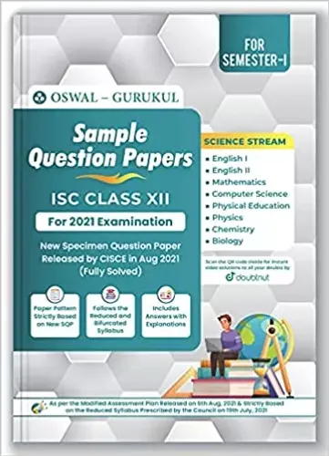 Sample Question Papers for ISC Science Stream Class 12 Semester I Exam 2021 : Solved New Specimen Paper Eng, Maths, Phy, Chem, Bio , Phy Ed , Computer