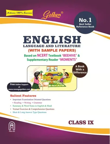 Golden English Language and Literature (With Sample Papers) A book with a Difference for Class - 9 (For 2022 Final Exams)