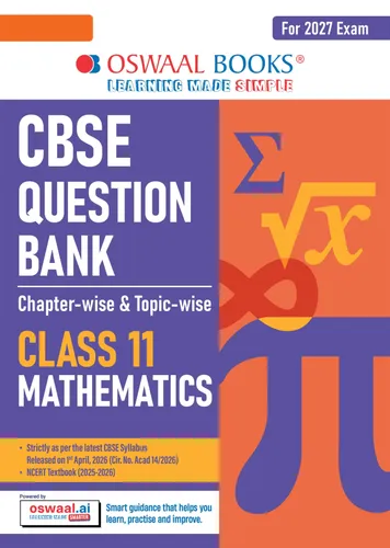 CBSE Class 11 Mathematics Question Bank | Chapter & Topic-wise Solved Papers (2017-2026) | Based on Latest Syllabus (April 2026) | Includes 2026 Papers | For 2027 Exam