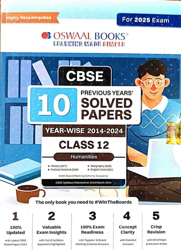 Cbse 10 Previous Years Solved Papers Hunanities-12 {2024-25}