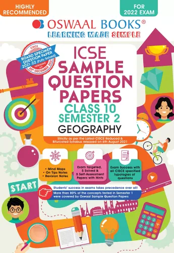 Oswaal ICSE Sample Question Papers Class 10, Semester 2, Geography Book (For 2022 Exam)