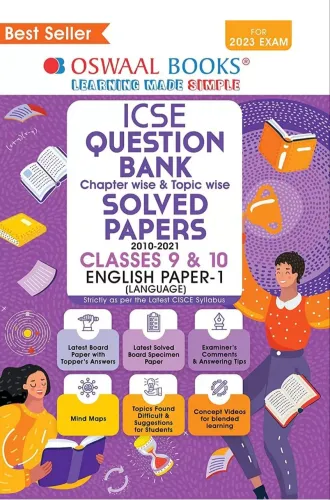 Oswaal ICSE Question Bank Classes 9 & 10 English Paper-1 Language Book (For 2023 Exam)