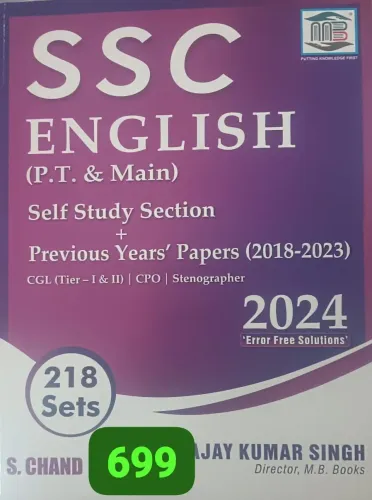 Ssc English (p.t & Main) Self Study Previous Years Papers(2018-2023) Hindi Latest Edition 2024