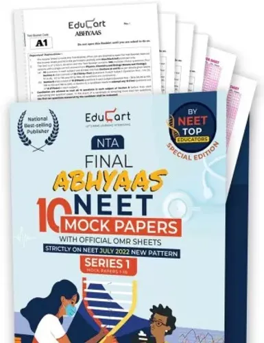 Educart ABHYAAS Final NEET Mock Test Series 1 (papers 1-10) on Latest Pattern With Official OMR Sheets For July 2022 Exam