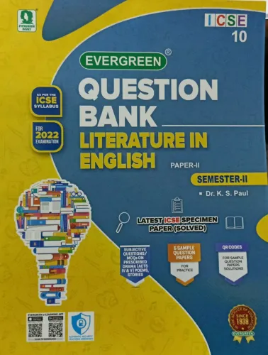 CBSE Question Bank In English Literature Paper 2 Sem-2  Class -10  2022