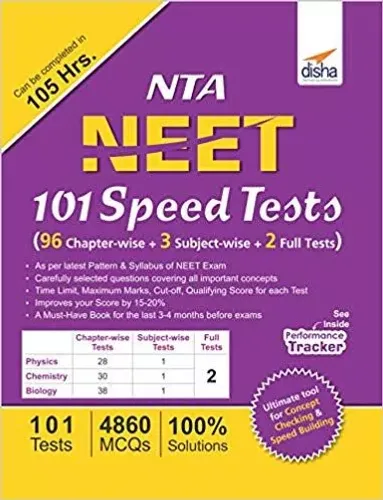 NTA NEET 101 Speed Tests (96 Chapter-wise + 3 Subject-wise + 2 Full) 