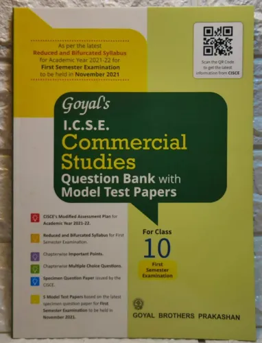 Goyal's ICSE Commercial Studies Question Bank With Model Test Papers For Class 10 Edition 2021