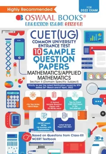 Oswaal NTA CUET (UG) 10 Sample Question Papers, Mathematics (Entrance Exam Preparation Book 2022)