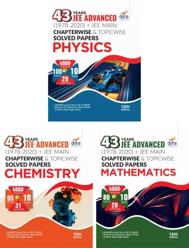 43 Years JEE Advanced (1978 - 2020) + JEE Main Chapterwise & Topicwise Solved Papers Physics, Chemistry & Mathematics 16th Edition-Set of 3 Books
