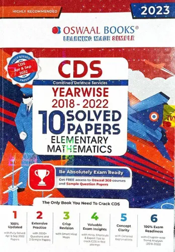 CDS Yearwise 10 Solved Papers Elementary Mathematics (2018-2022)